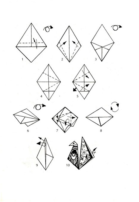 Рис. 5 – Фигура оригами двигающейся птицы