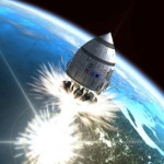 Корабль летит с помощью ядерных мини взрывов