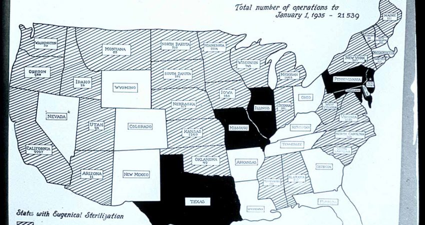 Законодательный статус евгенической стерилизации в Соединенных Штатах и ​​общее количество операций каждого штата до 1 января 1935 года